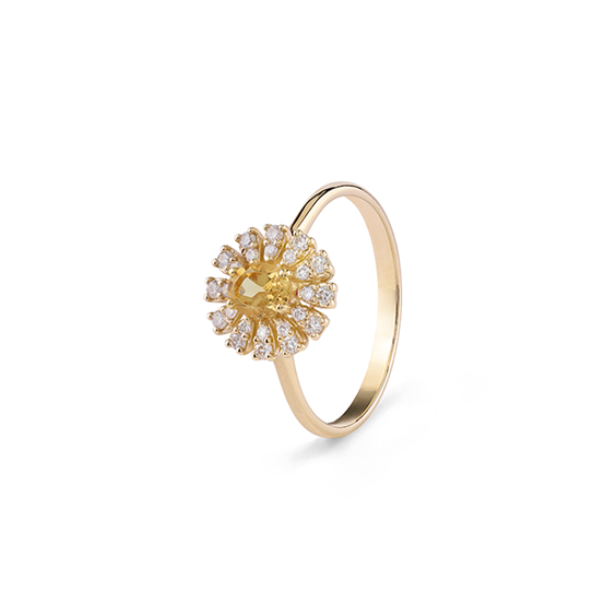 Ring Bliss Woman Bl girasole in Yellow Gold Quarzo 0.07 Ct 20114470 - 20114470